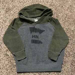 Cozy Kids Hoodie in Olive and Charcoal